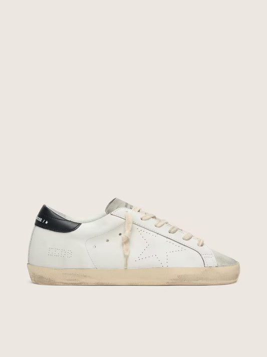Super-Star femme en cuir blanc avec étoile ajourée